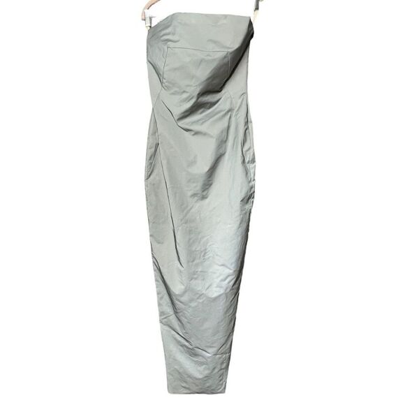 NEW Rick Owens silver metallic strapless floor length maxi gown size 8 - Picture 2 of 15